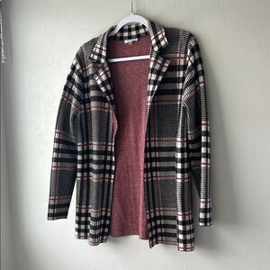 Plaid Women's Sweater - Black, White, Red